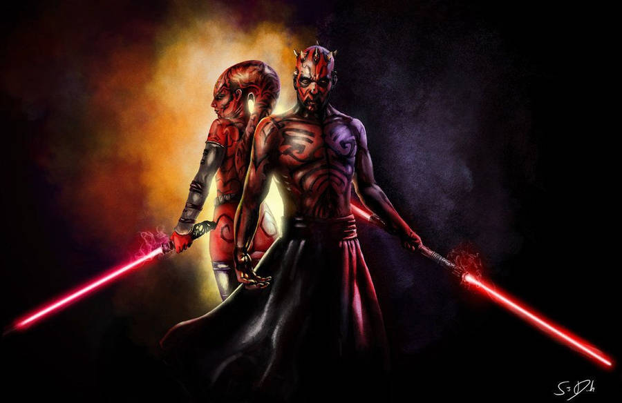 Darth Talon And Darth Maul Fan Art Wallpaper