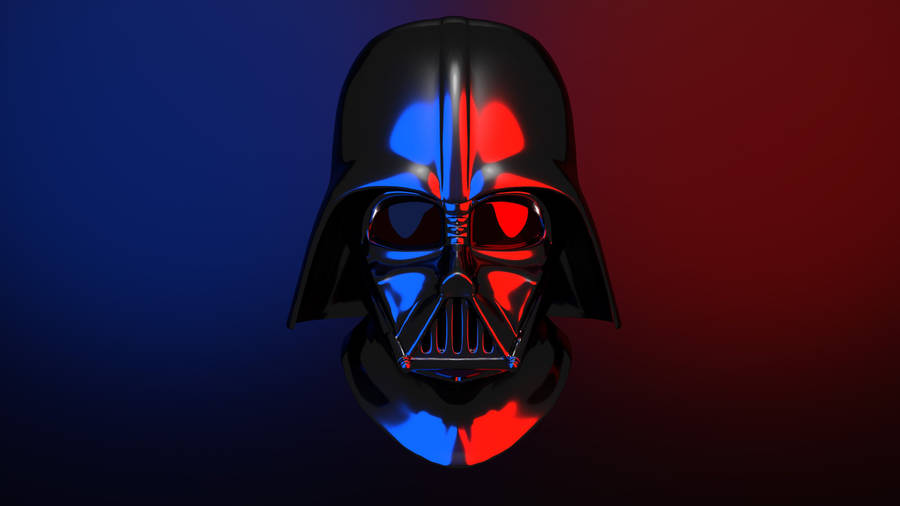 Darth Vader In Blue And Red Wallpaper