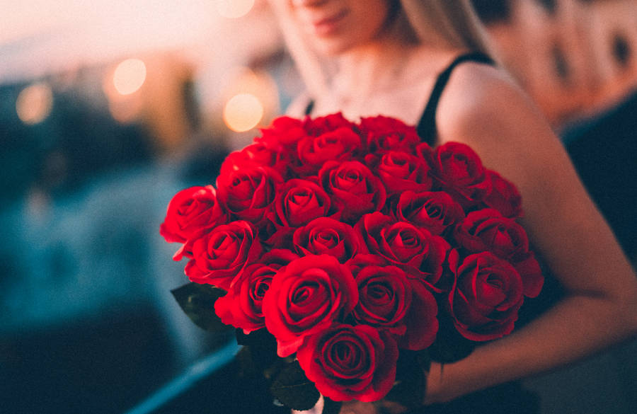 Date Roses Red Screen Wallpaper