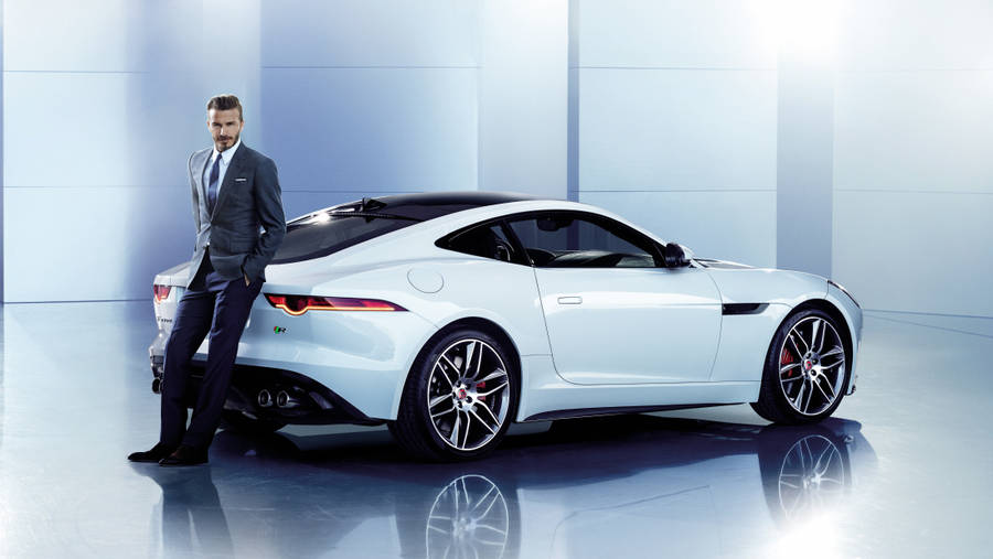 David Beckham With Jaguar Wallpaper