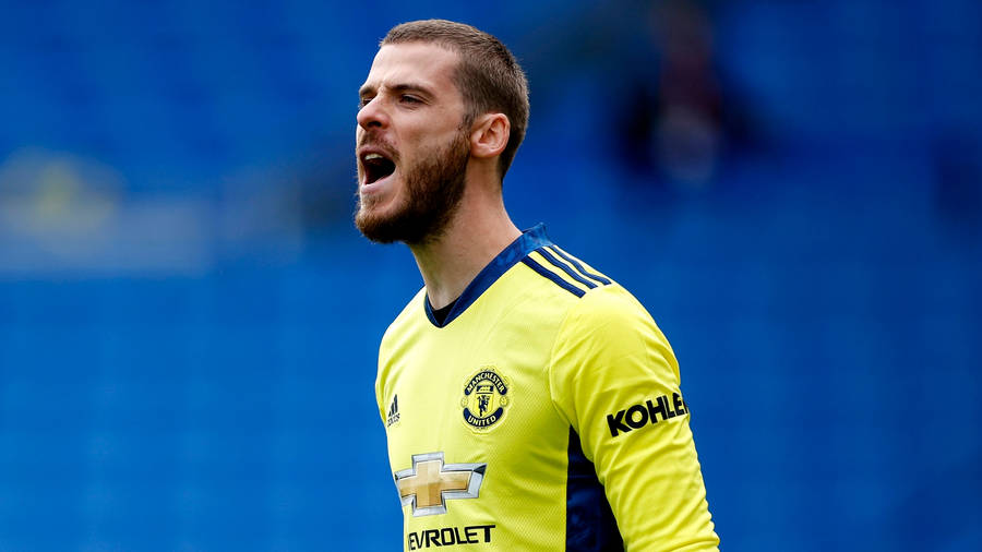 David De Gea Screaming Blue Wallpaper