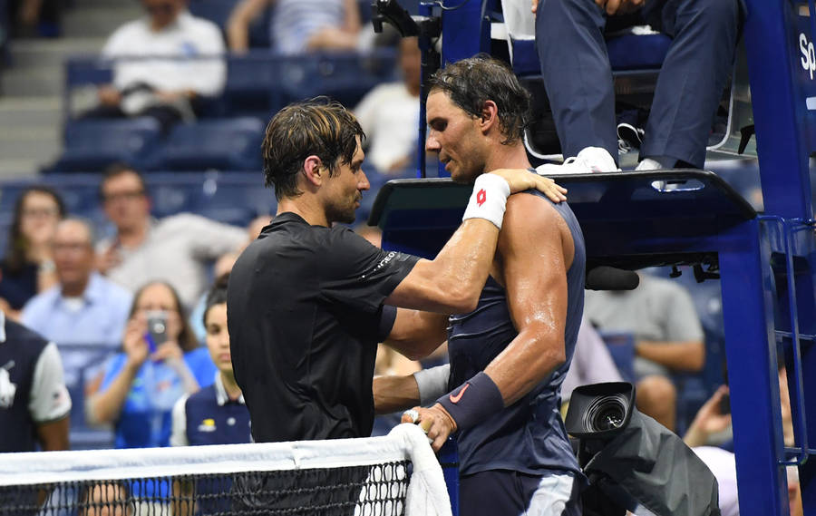 David Ferrer Rafael Nadal After Game Wallpaper