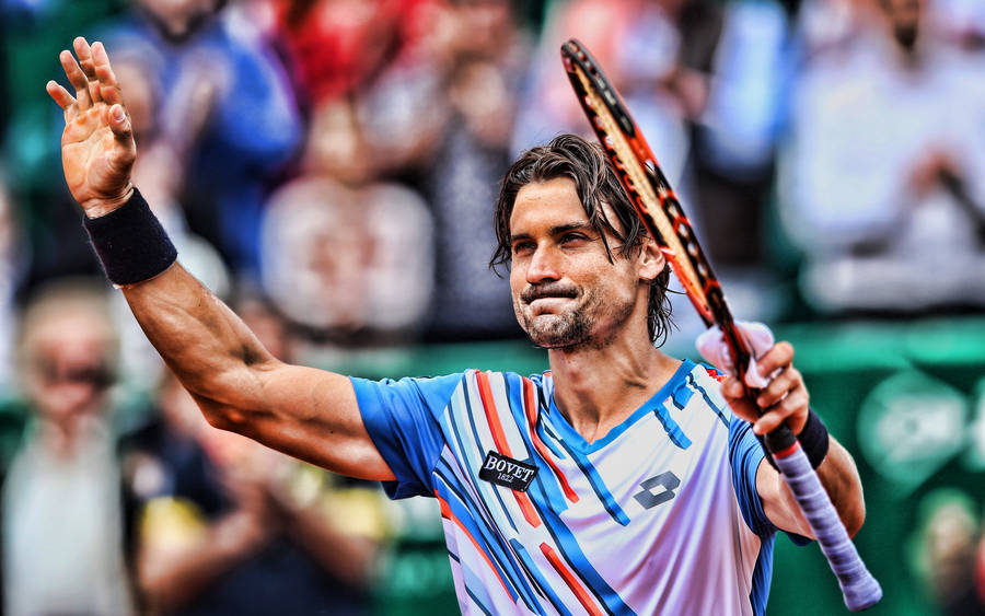 David Ferrer Waving To Audience Wallpaper