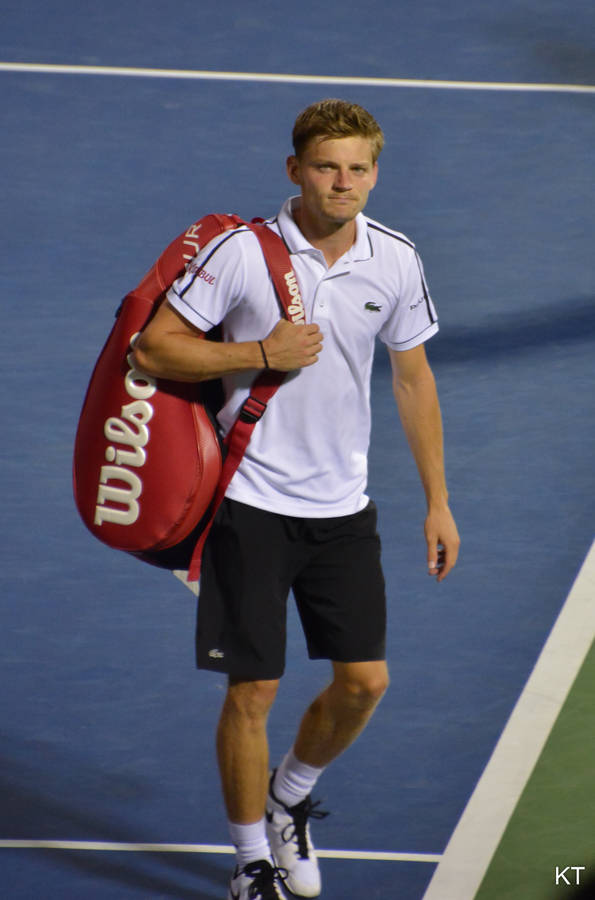 David Goffin Walking On Tennis Court Wallpaper