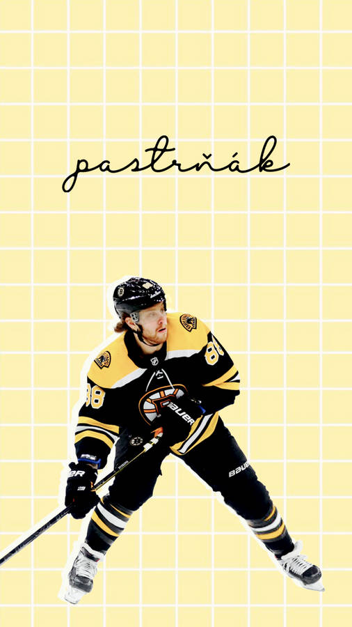 David Pastrnak Aesthetic Yellow Grid Wallpaper