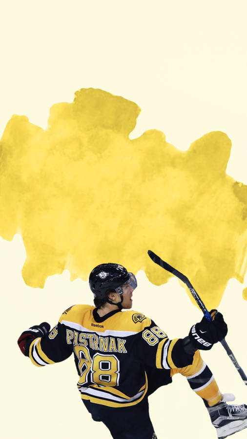 David Pastrnak Golden Yellow Minimalist Wallpaper