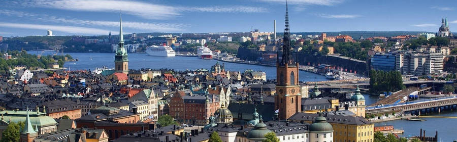 Daytime Skyline In Stockholm Sweden Wallpaper