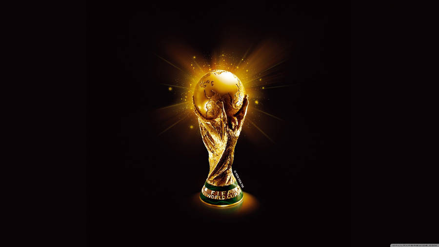 Dazzling Gold Trophy Fifa World Cup 2022 Wallpaper