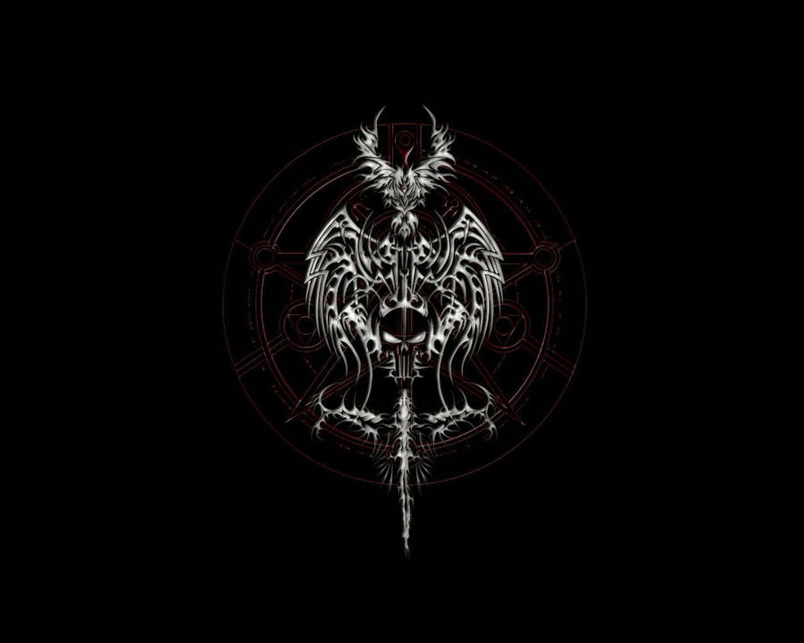 Dazzling Gray Satanic Logo Wallpaper