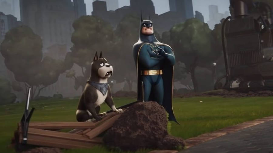 Dc League Of Super Pets Ace And Batman Wallpaper