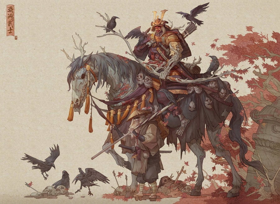 Dead Samurai Japanese Art Wallpaper