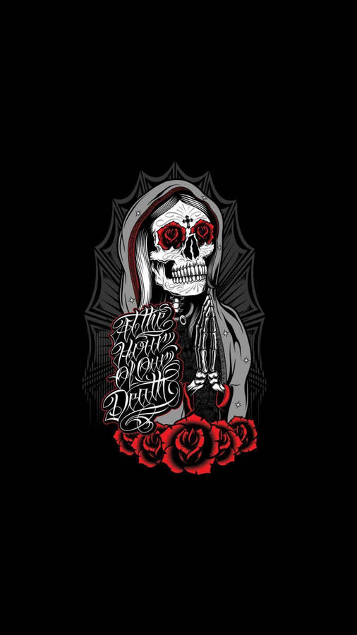 Death Chicano Skull Art Wallpaper