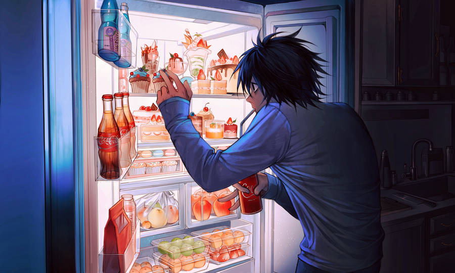 Death Note L And Fridge Wallpaper