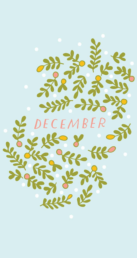 December Cute Mistletoe Wallpaper