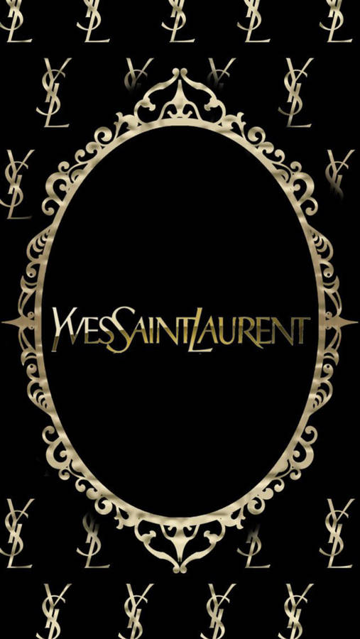 Decorative Ysl Gold Branding Wallpaper