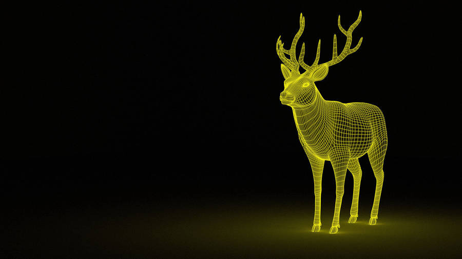 Deer Realistic 3d Model Wallpaper