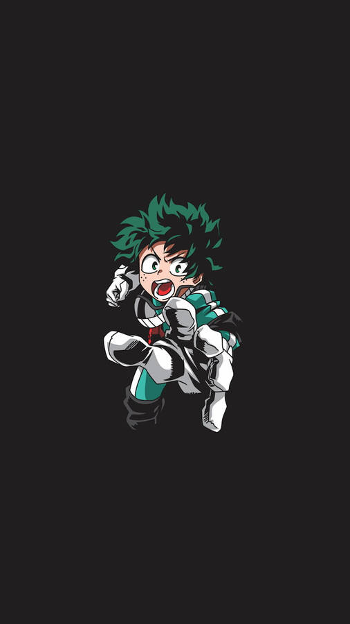 Deku Cute Black Minimal Wallpaper