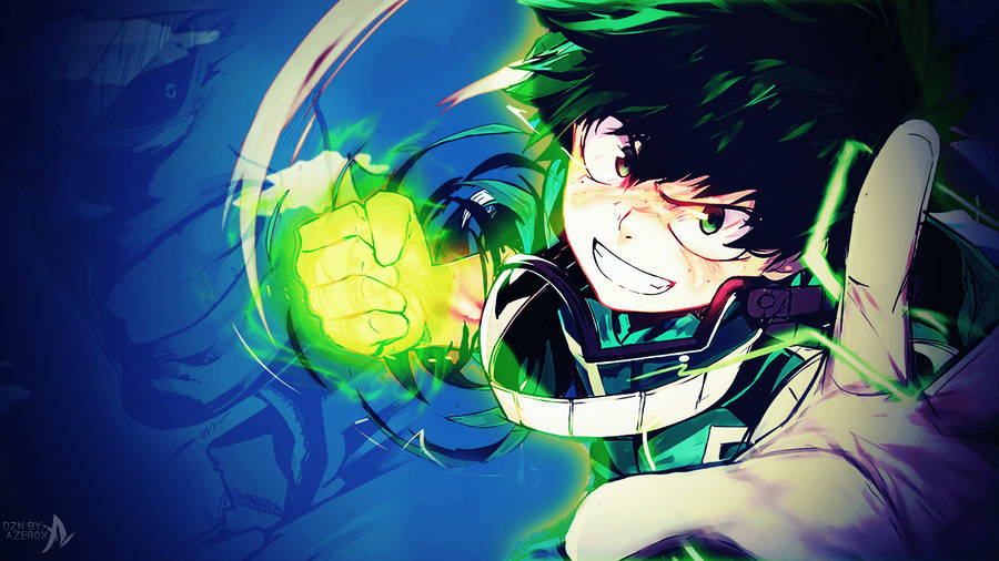 Deku Glowing Green Punch Wallpaper