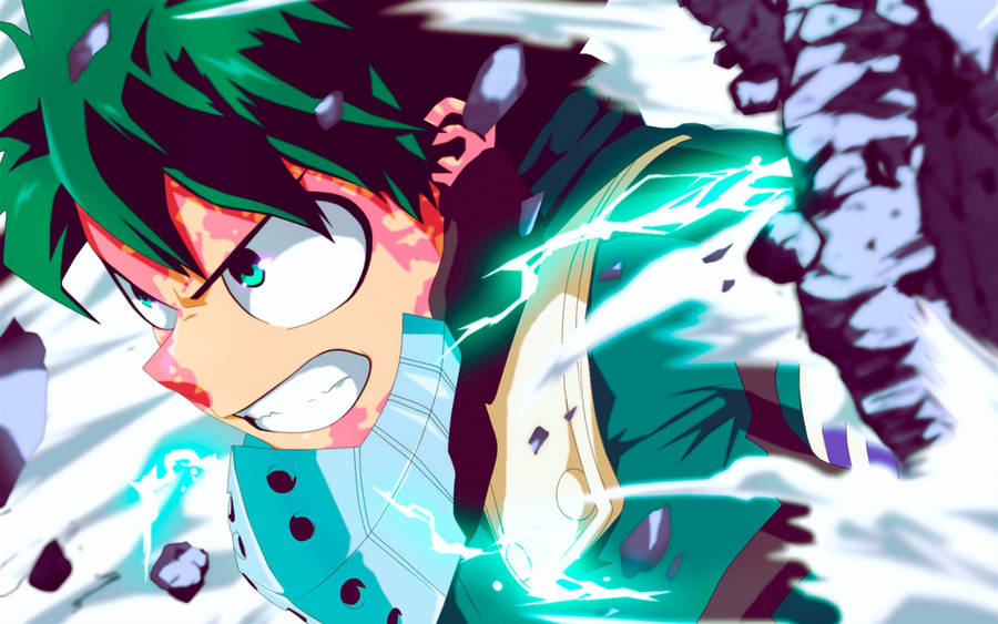 Deku In A Fight Fan Art Wallpaper