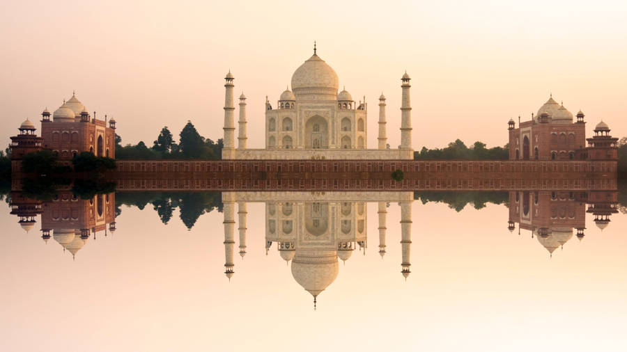 Delhi Taj Mahal Reflection Wallpaper