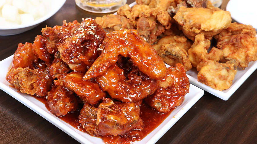 Delicious And Crispy Korean Fried Chicken - Sheesh Style Wallpaper