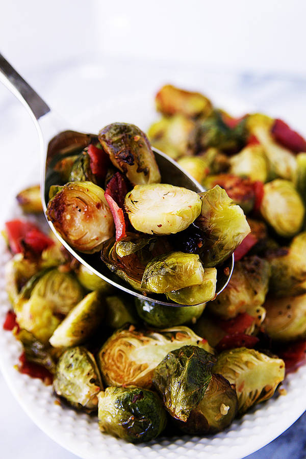 Delicious Bacon-roasted Brussels Sprouts Recipe Wallpaper