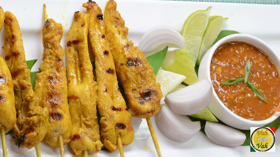 Delicious Chicken Satay From Southeast Asia Wallpaper