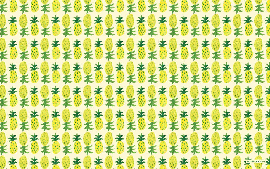 Delicious Pineapple Pattern With Bright Colors Wallpaper
