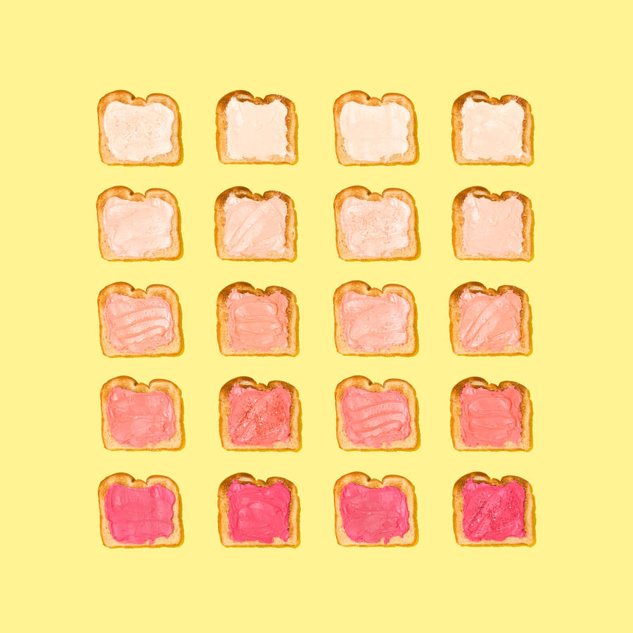 Delicious Pink Ombre Toast Pattern Wallpaper