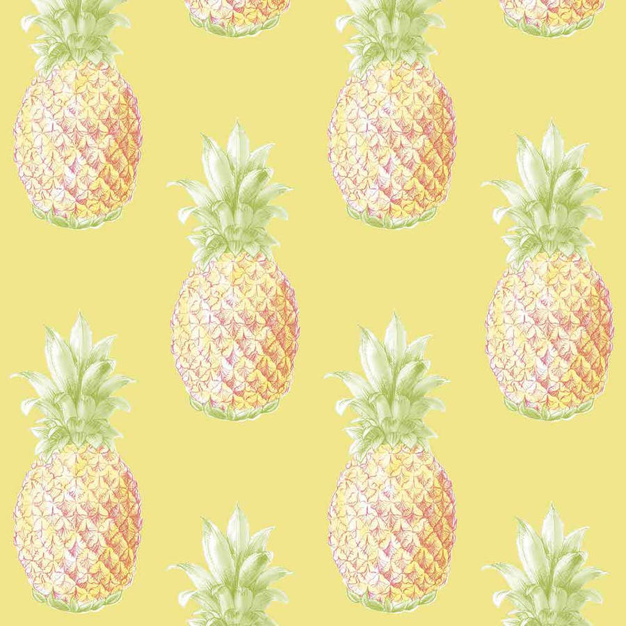 Delicious Yellow Pineapple, Ready To Eat Wallpaper