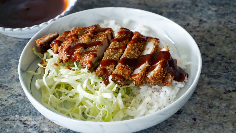 Delightful Tonkatsu With Fresh Cabbage Slaw Wallpaper