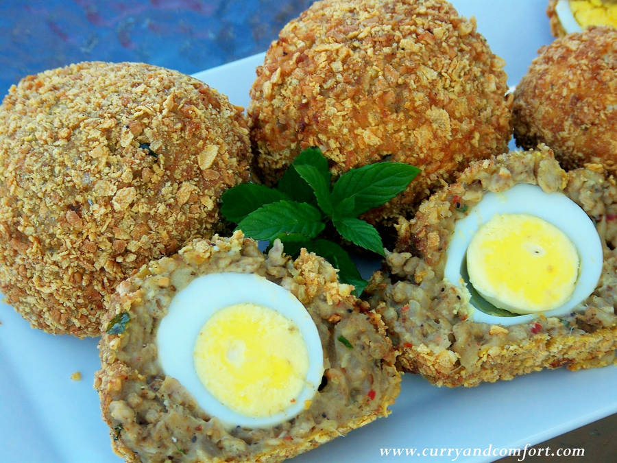 Delightfully Crusty Traditional British Scotch Eggs Wallpaper