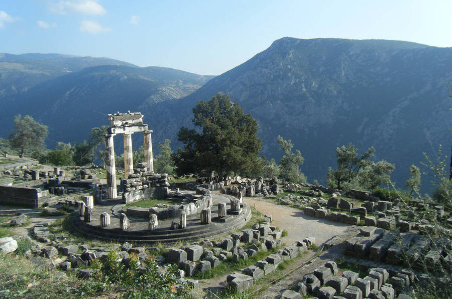 Delphi Apollo Temple Ruins Wallpaper