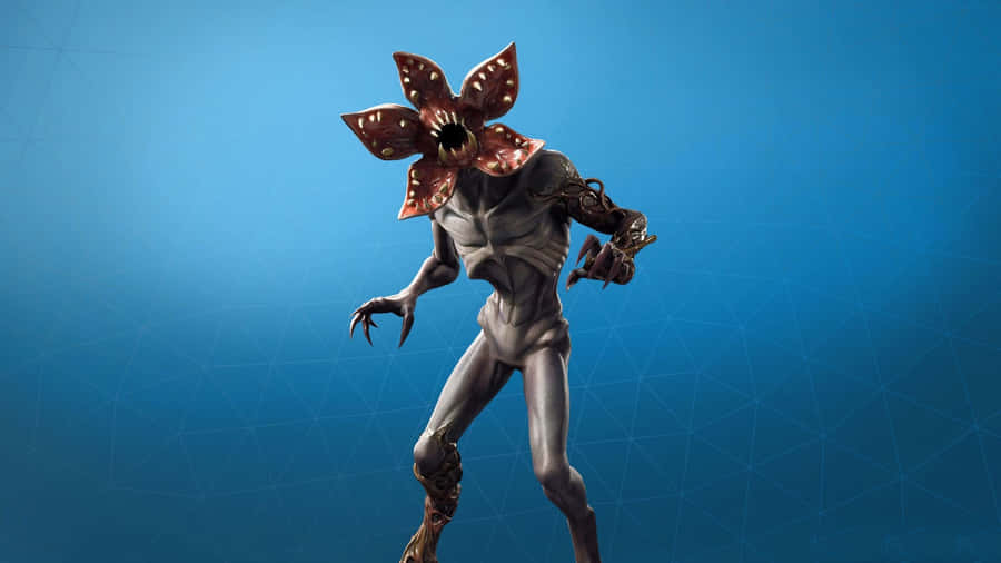 Demogorgon On A Blue Stranger Things Wallpaper