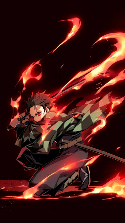 Demon Slayer Aesthetic Flames Wallpaper