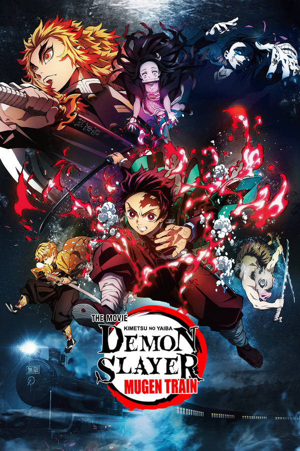 Demon Slayer Characters And Logo Wallpaper