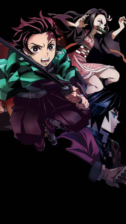 Demon Slayer Phone Fighting Position Wallpaper