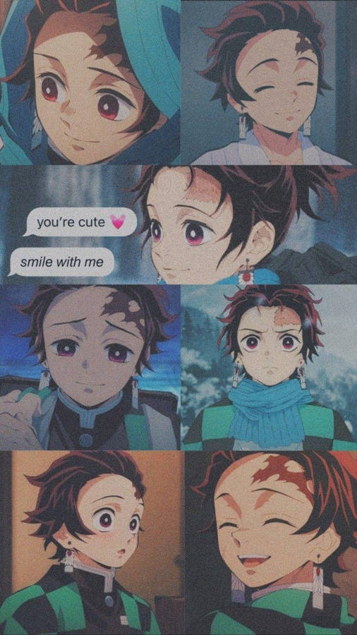 Demon Slayer Phone Tanjiro Expressions Wallpaper