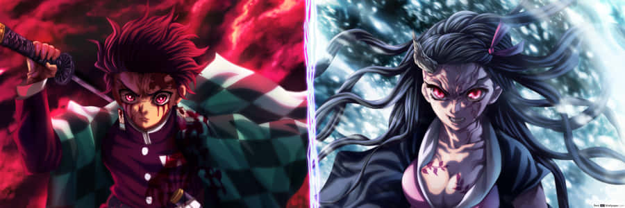 Demon Slayer Season 2 Tanjiro Nezuko Demon Form Wallpaper