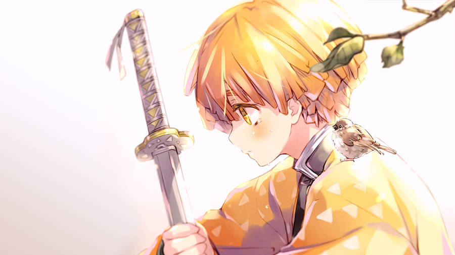 Demon Slayer Zenitsu In Sunlight Wallpaper