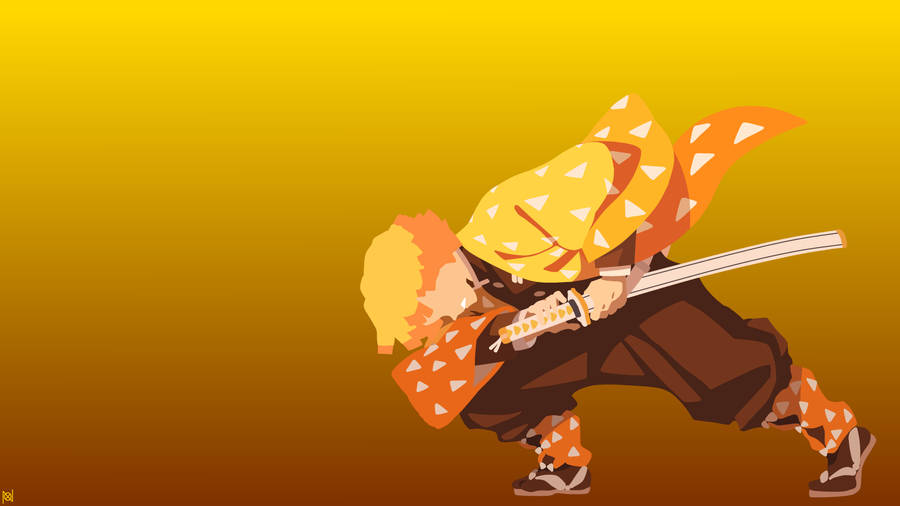 Demon Slayer Zenitsu Vector Wallpaper