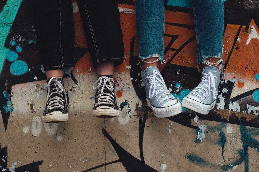 Denim And Black Converse Wallpaper