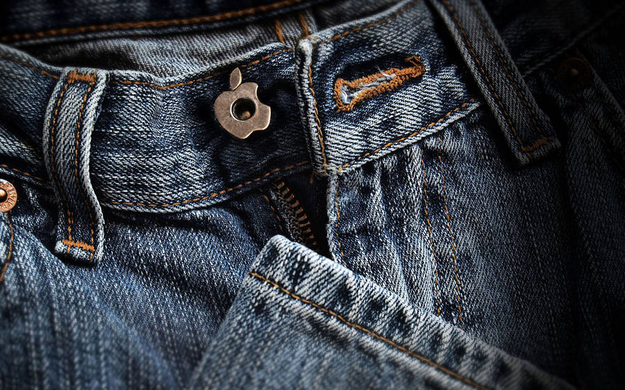 Denim Jeans With Apple Logo Wallpaper