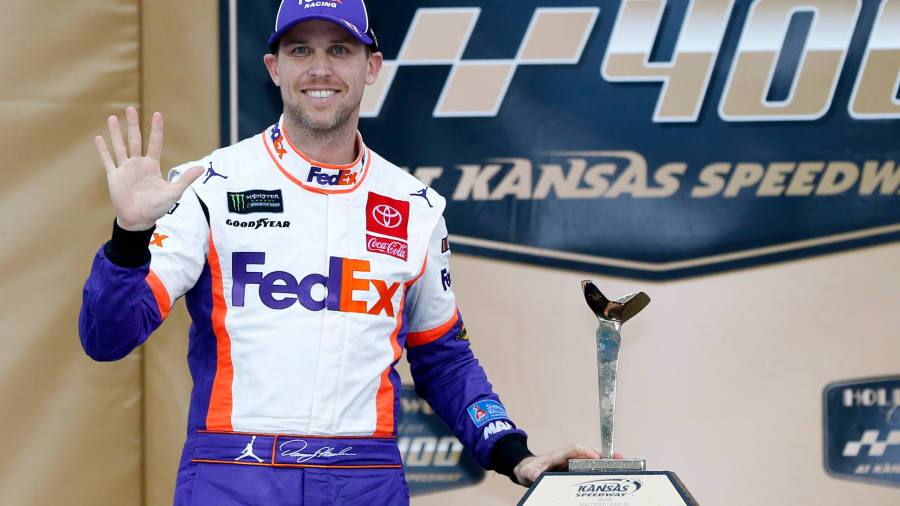 Denny Hamlin Waving Hi Wallpaper