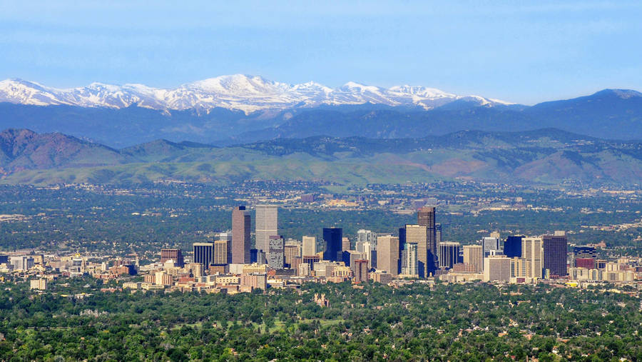 Denver City's Drone Shot Wallpaper