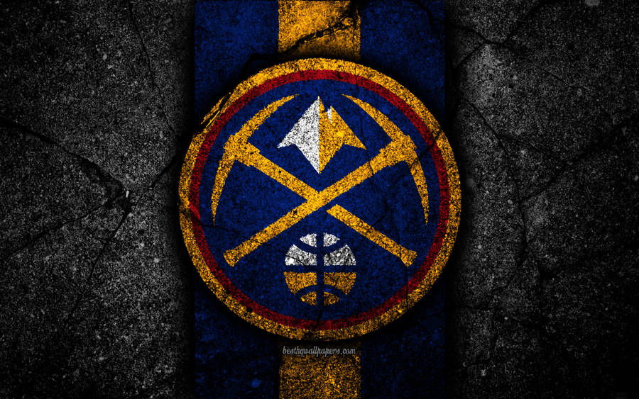 Denver Nuggets Logo On Cement Wall Wallpaper