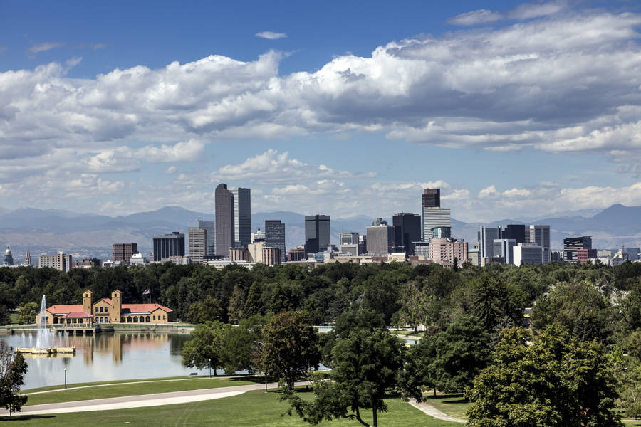 Denver Skyline City Park View Wallpaper