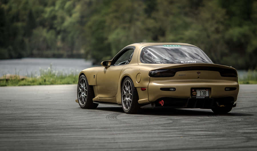 Desaturated Yellow Mazda Rx 7 Wallpaper