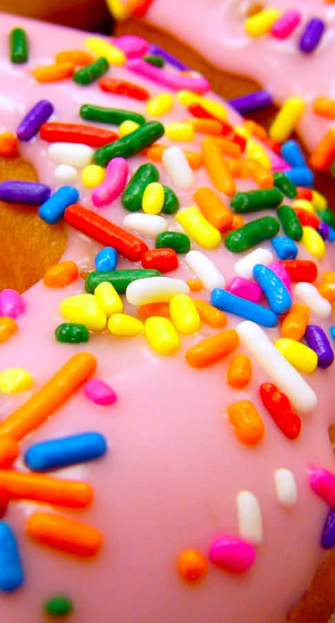 Dessert Iphone Colorful Doughnut Sprinkles Wallpaper