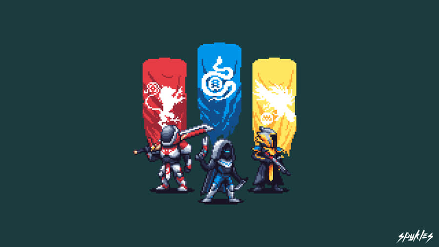 Destiny Trio Pixel Art Wallpaper